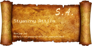 Styaszny Attila névjegykártya
